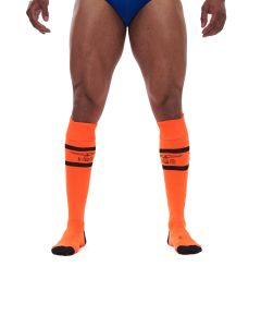 Mister B URBAN Football Socks with Pocket Orange Black