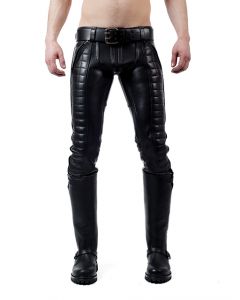 Mister B Leather Indicator Jeans Black Stitching-Piping - buy online at www.misterb.com