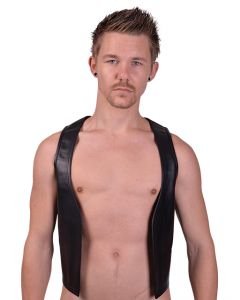 Mister B Leather Muscle Vest Blue Striped - buy online at www.misterb.com