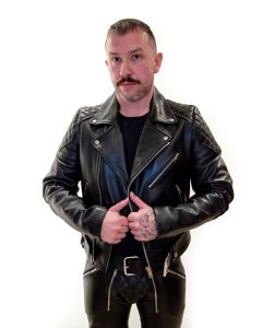 Mister B Leather Motor Jacket With Back Padding