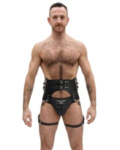 Mister B Serve Leather Garter Belt Black
