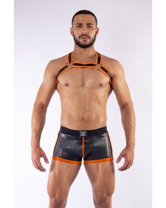 Mister B X-Back-Harness Neopren schwarz-orange