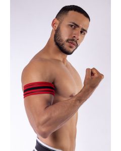 Mister B Neoprene Biceps Band Black Red - buy online at www.misterb.com
