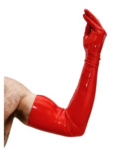 Mister B Premium Rubber Long Gloves Red