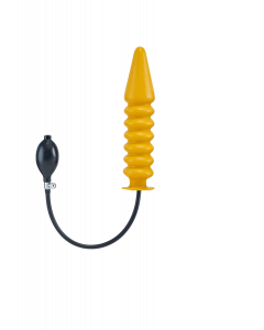Inflatable Solid Ribbed Dildo - Yellow L - buy online at www.misterb.com