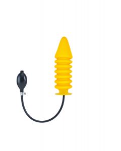 Inflatable Solid Ribbed Dildo - Yellow XL - buy online at www.misterb.com