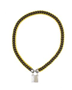 Halsband aus Kettenglieder schwarz-gelb
