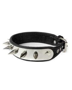 Mister B Spiked Collar with Stainless Steel - buy online at www.misterb.com