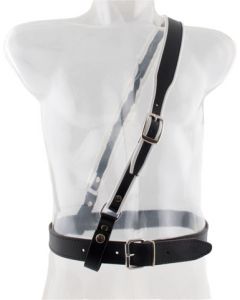 Mister B Leather Sam Browne Belt Premium Black - White - buy online at www.misterb.com