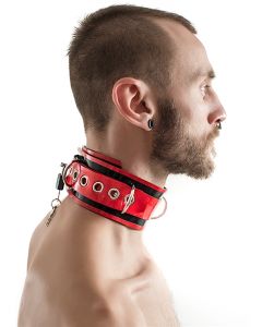 Mister-B-Rubber-Collar-Lockable-Red-Black
