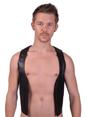 Mister B Leather Muscle Vest White Striped - buy online at www.misterb.com