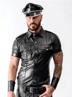 Mister B Leather Police Shirt Short Sleeves - buy online at www.misterb.com