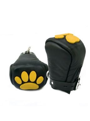 Mister B Leather Puppy Paws - Black Yellow - buy online at www.misterb.com