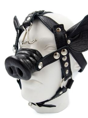 Mister B Leather Pig Head Harness Black