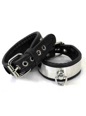 Mister B Ankle Cuffs with Stainless Steel Plate - buy online at www.misterb.com