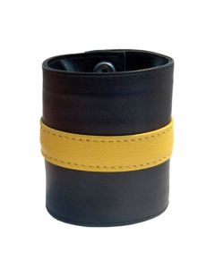 Mister B Leather Wrist Wallet Zip Yellow Stripe - buy online at www.misterb.com