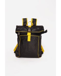 Mister B Leather Backpack - Black Yellow - buy online at www.misterb.com