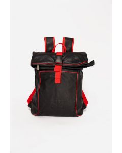 Mister B Leather Backpack - Black Red - buy online at www.misterb.com