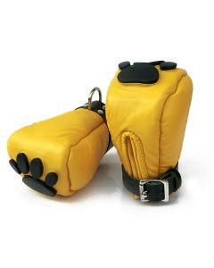 Mister B Leather Puppy Paws - Yellow Black - buy online at www.misterb.com