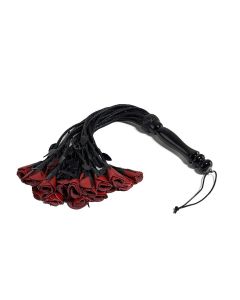Mister B Leather Flogger with roses – Red - buy online at www.misterb.com