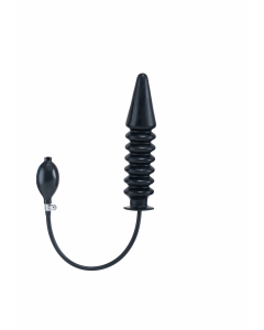 Inflatable Solid Ribbed Dildo - Black L - buy online at www.misterb.com