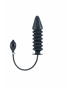 Inflatable Solid Ribbed Dildo - Black XL - buy online at www.misterb.com
