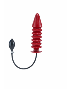 Inflatable Solid Ribbed Dildo - Red XL - buy online at www.misterb.com