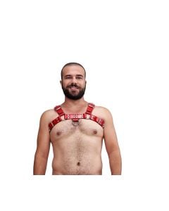 Mister B Leather Chest Harness Saddle Leather Red