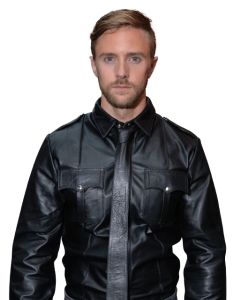 Mister B Leren Politie Shirt Met Lange Mouw