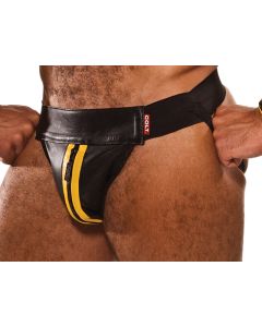 COLT Leather Jock Black-Yellow - buy online at www.misterb.com