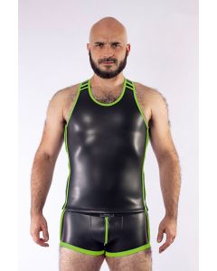 Mister B Neoprene Tank Top - Schwarz Neon Grün