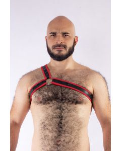 Mister B Neopreen Triangle Harnas - Zwart Rood