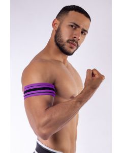 Mister B Neopreen Biceps Band - Zwart Paars
