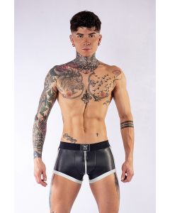 Mister B Neoprene Shorts 3 Way Full Zip Black White - buy online at www.misterb.com