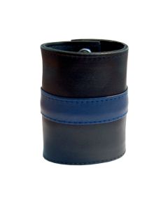 Mister B Leather Wrist Wallet Zip Blue Stripe - buy online at www.misterb.com