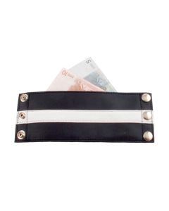 Mister B Leather Wrist Wallet Zip White Stripe - buy online at www.misterb.com
