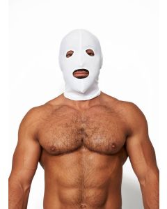 Mister B Lycra Hood Eyes and Mouth Open White - buy online at www.misterb.com