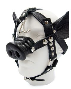 Mister B Leather Pig Head Harness Black