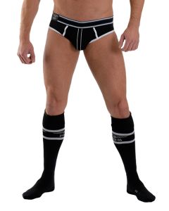 Mister B URBAN Football Chaussettes avec Poche Noir