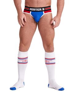 Mister B URBAN Voetbalsokken - Wit Rood Blauw