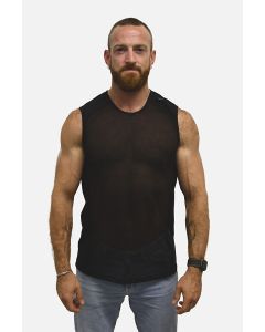 Mister B URBAN Mesh Sleeveless Shirt Black