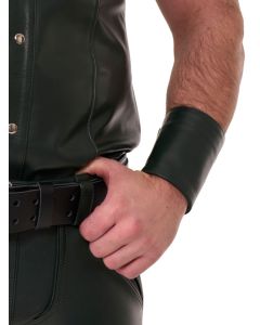 Mister B Leather Wrist Gauntlet Zip Army Green