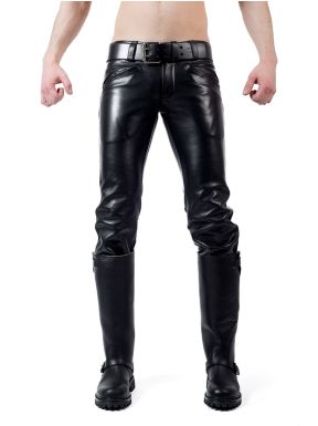 Mister B Leather Ranger Jeans 2 White Stripes - buy online at www.misterb.com