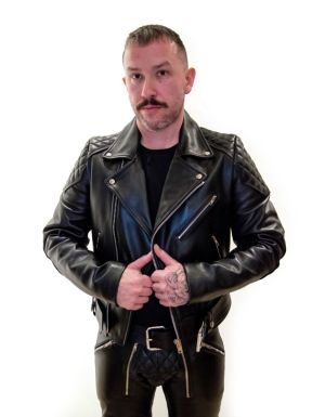 Mister B Leather Motor Jacket With Back Padding