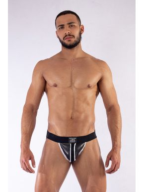 Mister B Neoprene Jockstrap Black White - buy online at www.misterb.com