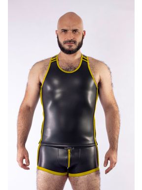 Mister B Neopreen Tank Top - Zwart Geel