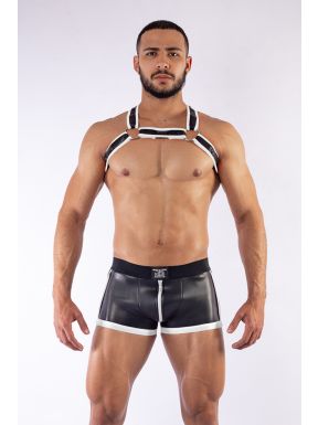 Mister B Neoprene X Back Harness Black White