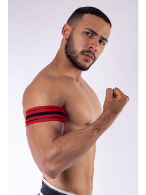 Mister B Neoprene Biceps Band Black Red - buy online at www.misterb.com