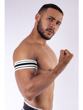 Mister B Neoprene Biceps Band Black White - buy online at www.misterb.com