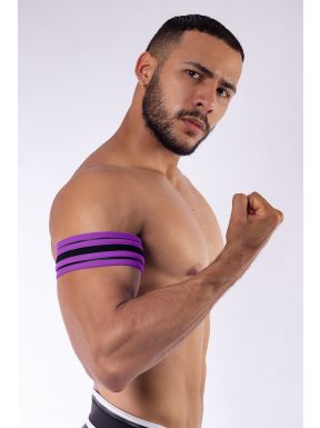 Mister B Neopreen Biceps Band - Zwart Paars